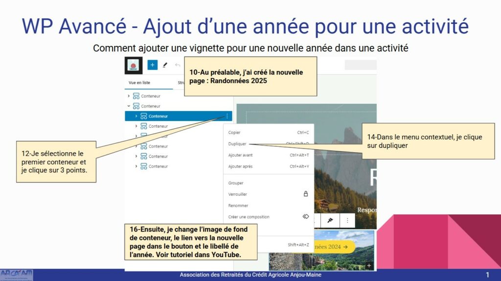 Ajout année dans activité