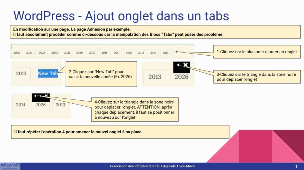 Onglet dans un Tabs